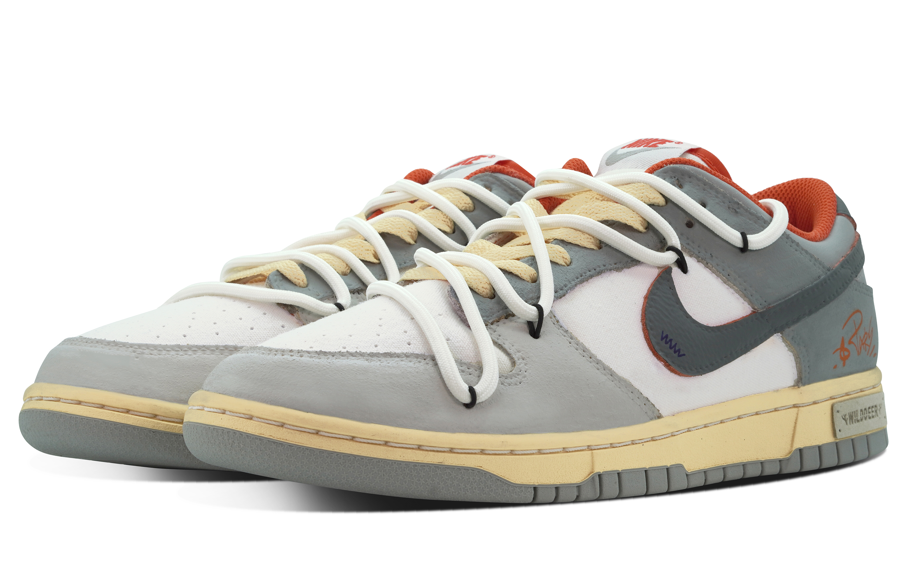 Lookbook [Zapatillas Personalizadas] Nike Dunk Low 'Yangu Estilo Envejecido' FJ5429-133(Team84-烟谷)