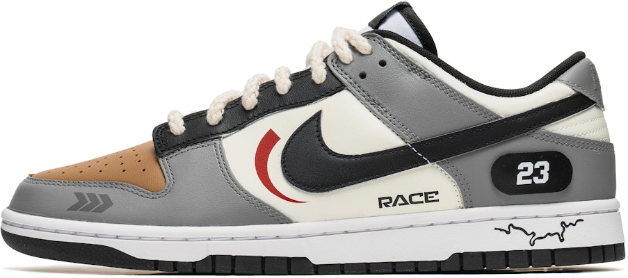 【客製化籃球鞋】Nike Dunk Low 野鶴製造 曜競速 23號賽車手 中底塗鴉 特殊鞋帶 搭配任何風格 低筒 板鞋 男款 灰棕色 Buy 【客製化籃球鞋】Nike Dunk Low 野鶴製造 曜競速 23號賽車手 中底塗鴉 特殊鞋帶 搭配任何風格 低筒 板鞋 男款 灰棕色