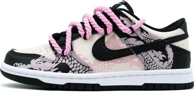 【定製球鞋】Nike Dunk 萬花弄 龍年限定 嬌若緋龍 印花 少女心 時尚 舒適 甜酷百搭 防滑耐磨 低幫 板鞋 GS 黑白粉 Order 【定製球鞋】Nike Dunk 萬花弄 龍年限定 嬌若緋龍 印花 少女心 時尚 舒適 甜酷百搭 防滑耐磨 低幫 板鞋 GS 黑白粉