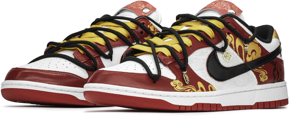 【訂製球鞋】Nike Dunk Low FZBB 龍年主題 祥雲 發財 福年 低筒 板鞋 男女款 紅黑 Shop 【訂製球鞋】Nike Dunk Low FZBB 龍年主題 祥雲 發財 福年 低筒 板鞋 男女款 紅黑