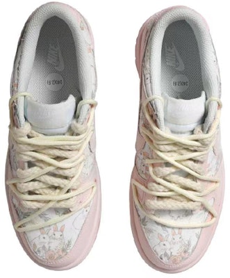 【定製球鞋】 Nike Dunk Low OKHR 漸變粉 貼布 中國年 兔年 絲帶 做舊 低幫 板鞋 GS 粉灰 Purchase 【定製球鞋】 Nike Dunk Low OKHR 漸變粉 貼布 中國年 兔年 絲帶 做舊 低幫 板鞋 GS 粉灰