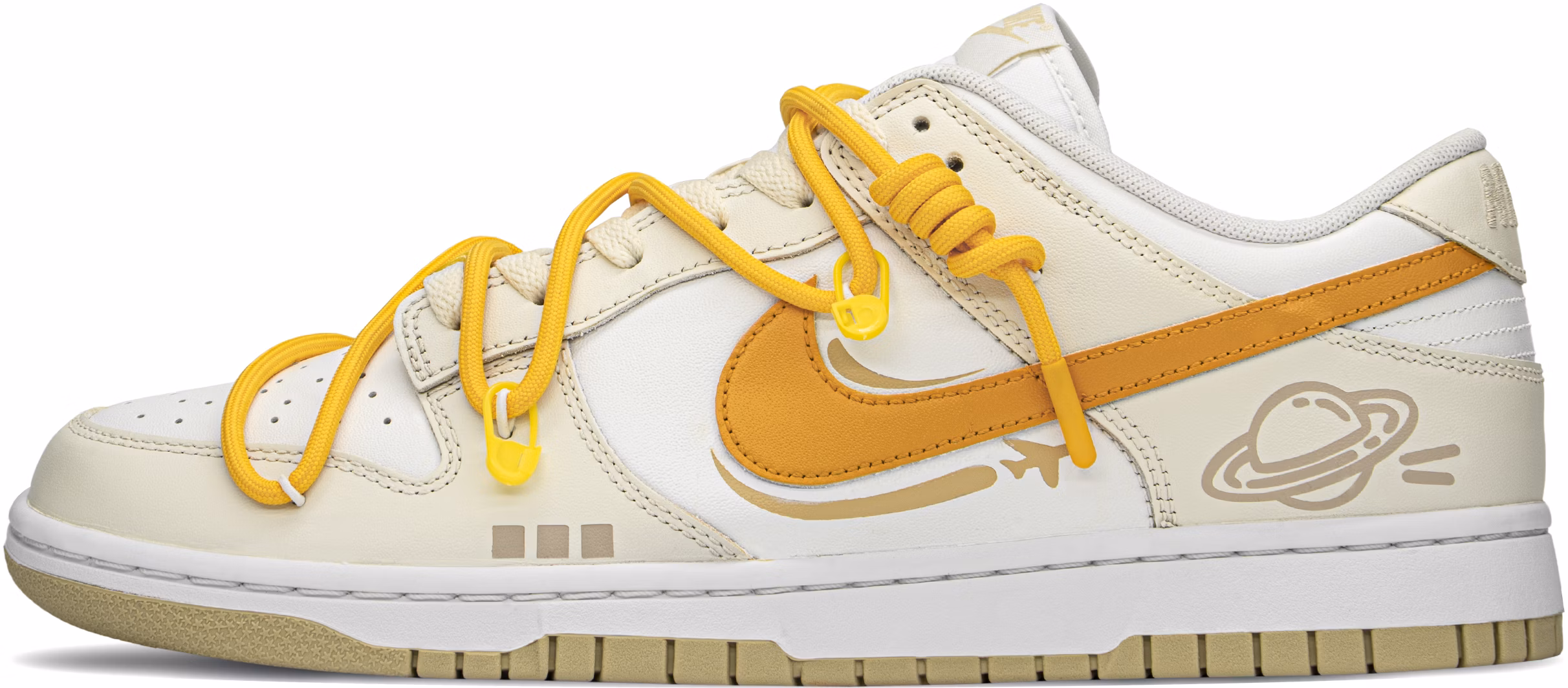 custom-shoes-nike-dunk-low-yellow-white-cosmos