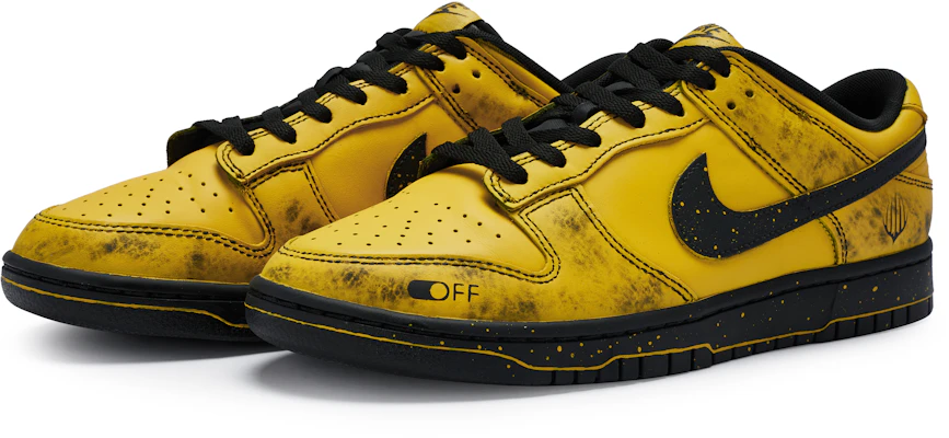 【訂製球鞋】 Nike Dunk Low 牛角尖 極限開關 高街潮酷 擦髒濺墨 防滑耐磨 低筒 板鞋 GS 黃黑 Lookbook 【訂製球鞋】 Nike Dunk Low 牛角尖 極限開關 高街潮酷 擦髒濺墨 防滑耐磨 低筒 板鞋 GS 黃黑