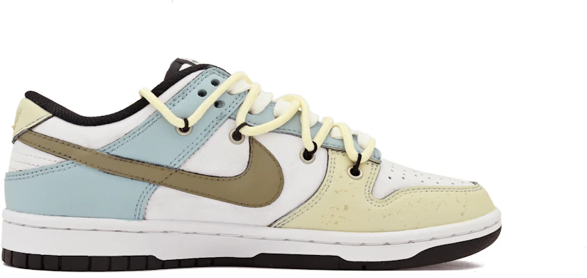 【客製球鞋】Nike Dunk Low 初次遇見 星球 布貼 簡約 解構 潑墨 低筒 滑板鞋 GS 黃藍 Order 【客製球鞋】Nike Dunk Low 初次遇見 星球 布貼 簡約 解構 潑墨 低筒 滑板鞋 GS 黃藍