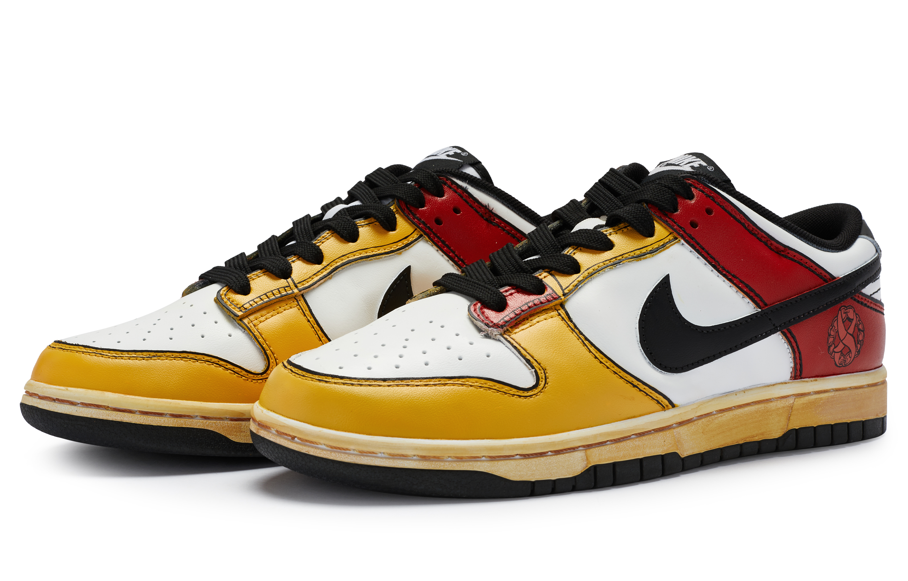 Lookbook 나이키 덩크 로우 '노랑빨강흰색' (커스텀) DD1391-100-445208