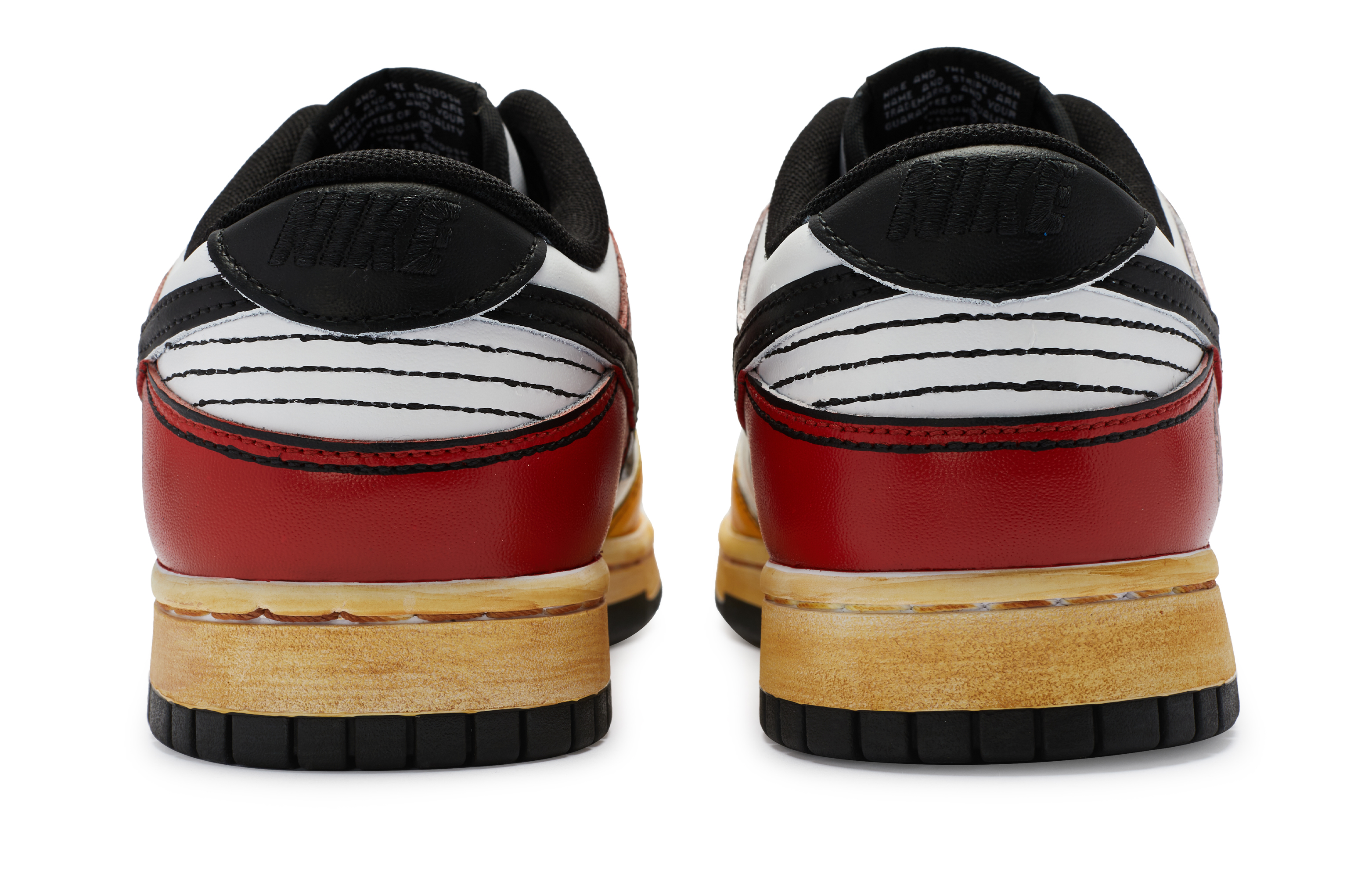 Shop 나이키 덩크 로우 '노랑빨강흰색' (커스텀) DD1391-100-445208