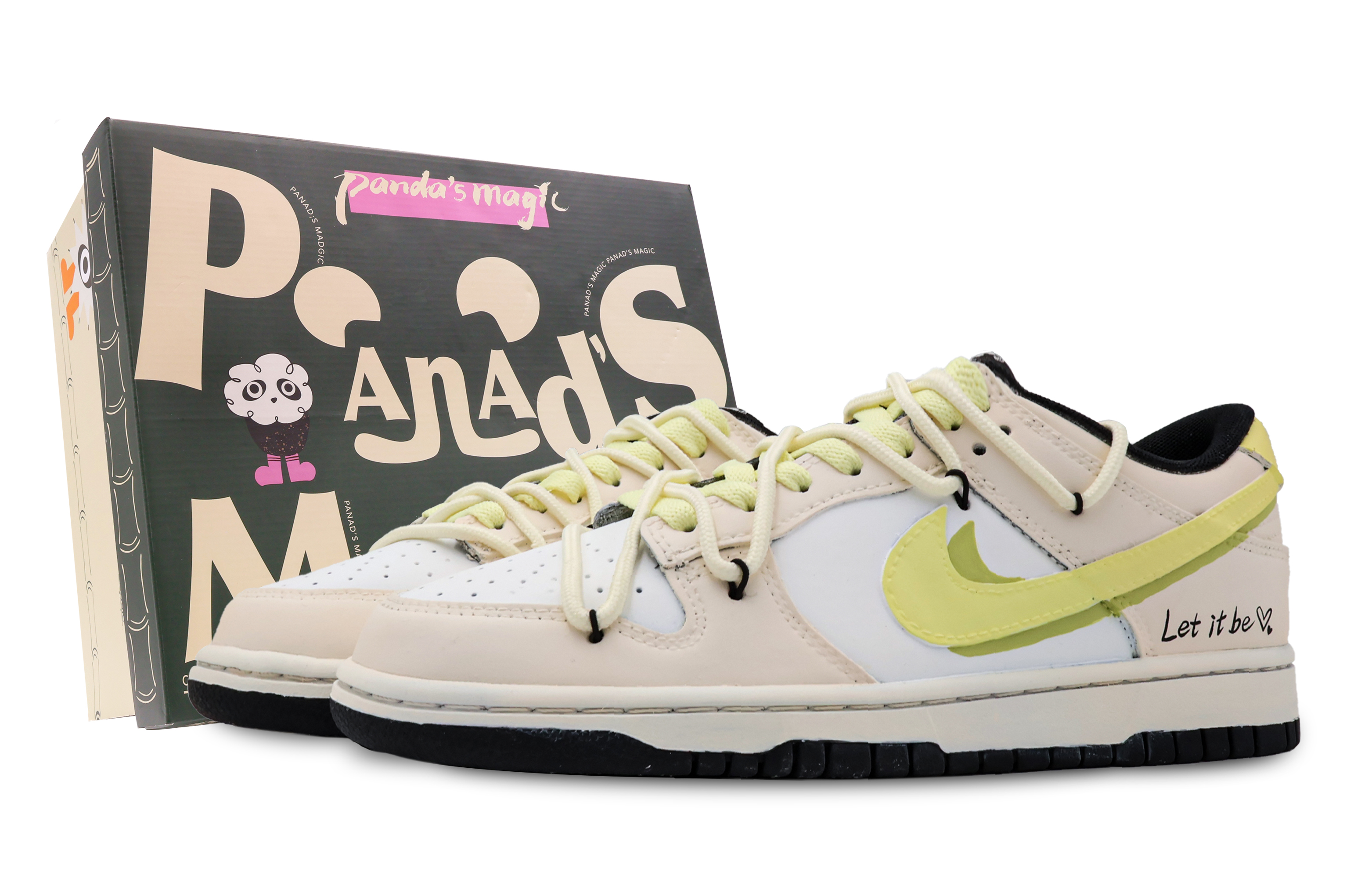 Buy [定制鞋] 耐克 Dunk Low '黄白' CW1590-100(Team53-女款可可布尼朗)