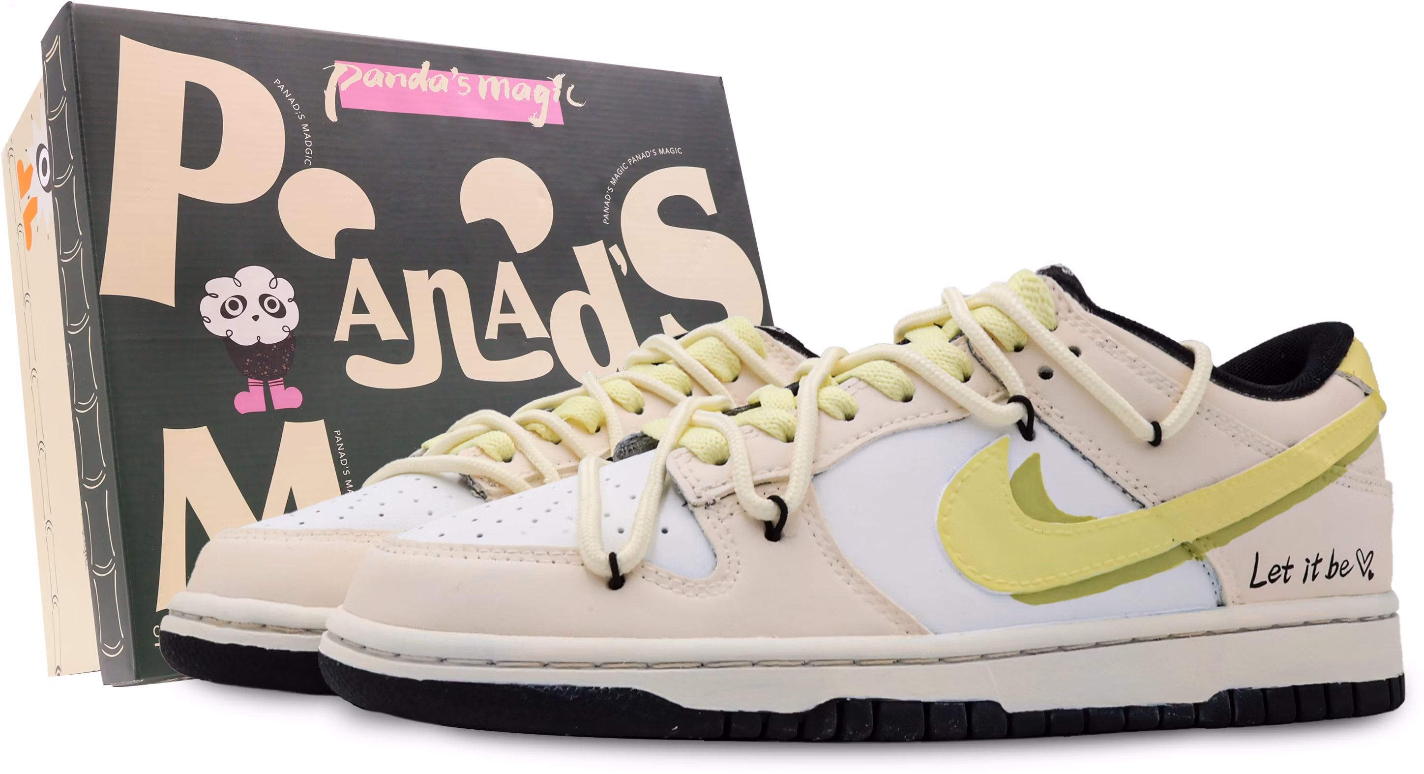 custom-shoes-nike-dunk-low-yellow-white