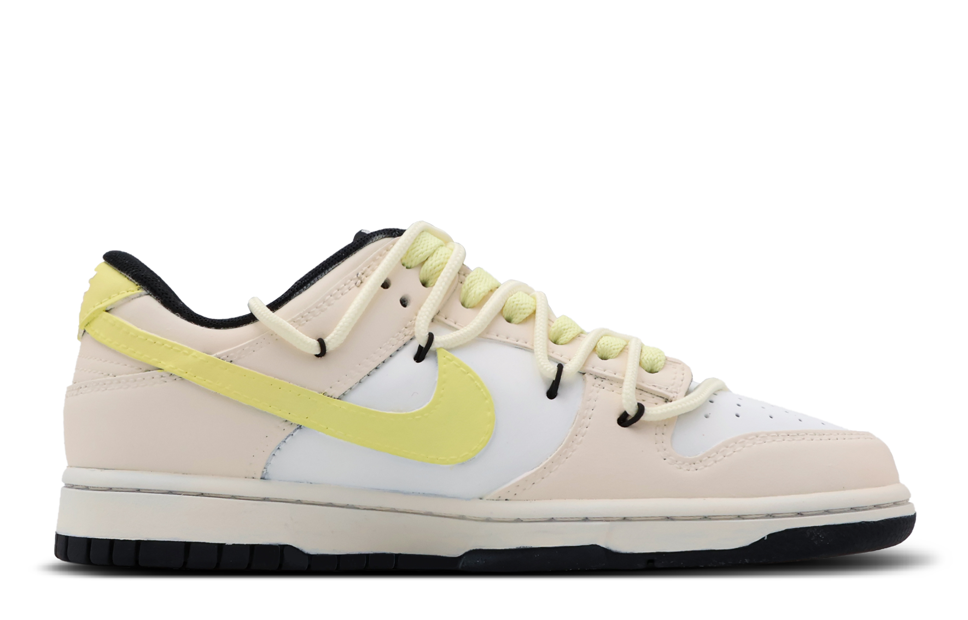 Lookbook [定制鞋] 耐克 Dunk Low '黄白' CW1590-100(Team53-女款可可布尼朗)