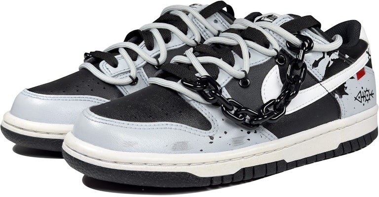 【定制球鞋】Nike Dunk Low 做舊 子非魚 塗抹 低幫 板鞋 GS 黑白灰 Lookbook 【定制球鞋】Nike Dunk Low 做舊 子非魚 塗抹 低幫 板鞋 GS 黑白灰