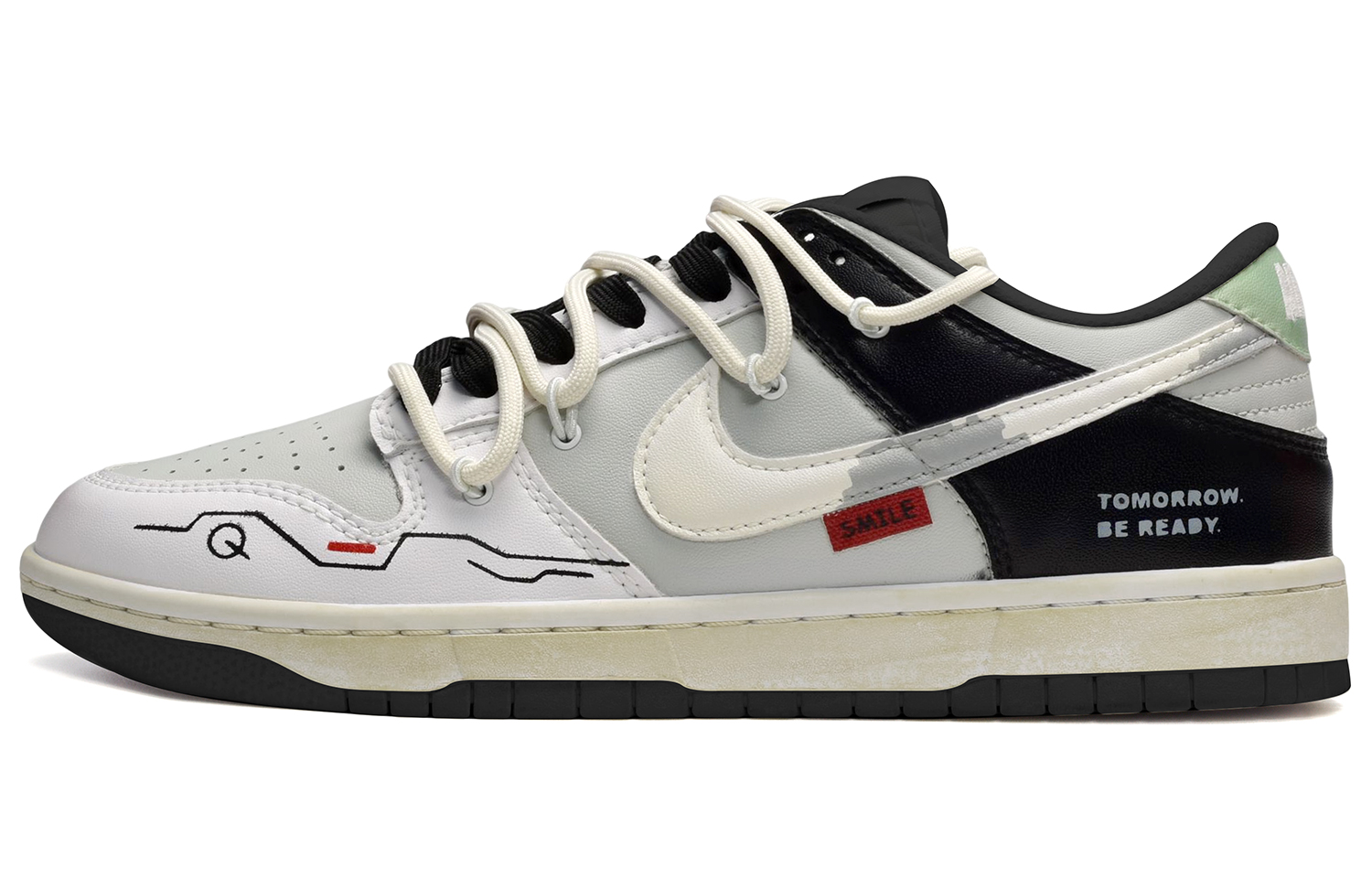 Buy ナイキ ダンク ロー 解体グラフィティ (黒/灰/赤) DJ6188-002(TeamE-男款线条黑灰红)