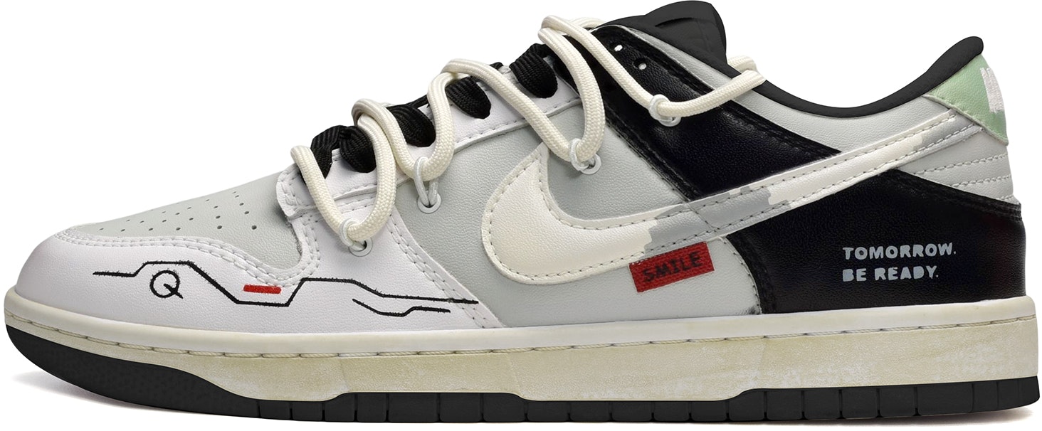 custom-shoes-nike-dunk-low-black-grey-red-deconstructed-graffiti