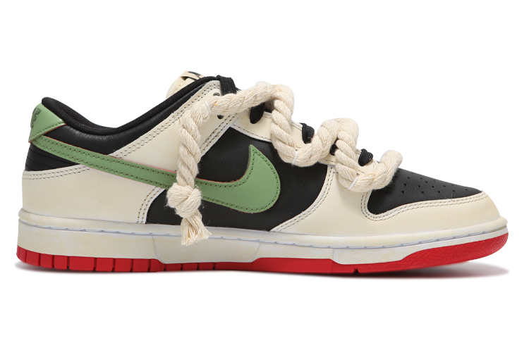[Custom Shoes] Nike Dunk Low Black White Green 'Desert Oxidized Deconstructed Strap Vintage' 圖 2