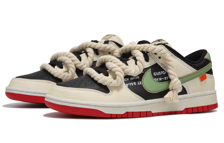 [Custom Shoes] Nike Dunk Low Black White Green 'Desert Oxidized Deconstructed Strap Vintage' 圖 3