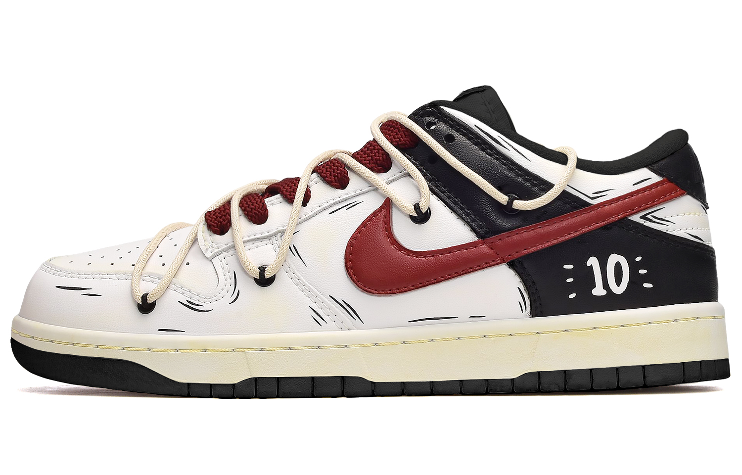 Buy Nike Dunk Low Sakuragi #10 (Negras/Blancas/Rojas) DJ6188-002(TeamE-男款樱木花道黑白红)