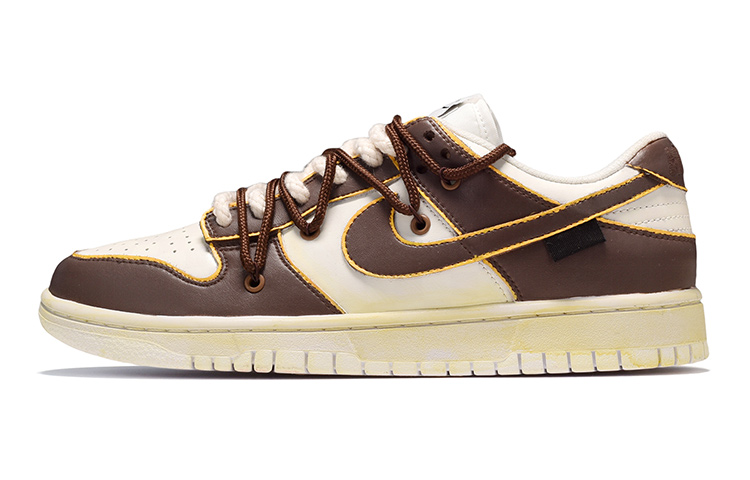 Buy [Sneakers Kustom] Nike Dunk Low Coklat Putih 'Metaverse Patchwork' DH9765-100(TeamE-女款布贴棕白)