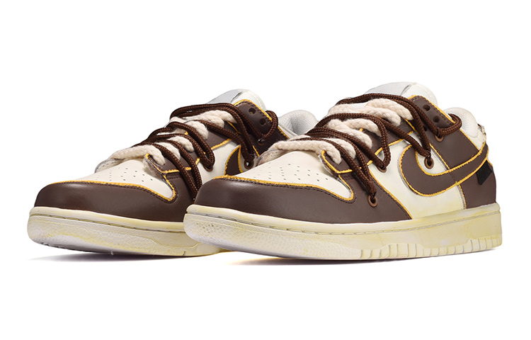 Lookbook [Sneakers Kustom] Nike Dunk Low Coklat Putih 'Metaverse Patchwork' DH9765-100(TeamE-女款布贴棕白)