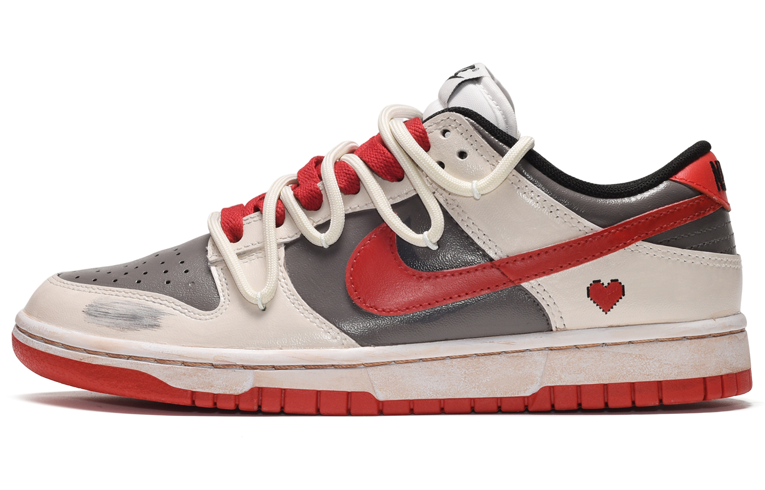 [Custom Shoes] Nike Dunk Low Brown Yellow Red 'Dopamine Heart'