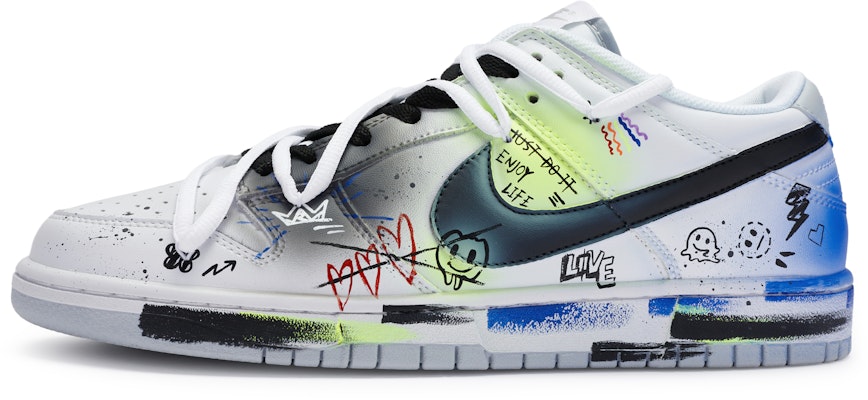 【客製球鞋】Nike Dunk Low 811生產 emoji表情 街頭塗鴉 噴繪潑墨 個性手繪 低筒 板鞋 男款 黑白 Buy 【客製球鞋】Nike Dunk Low 811生產 emoji表情 街頭塗鴉 噴繪潑墨 個性手繪 低筒 板鞋 男款 黑白