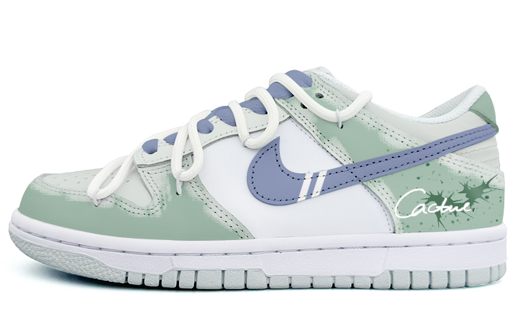 Buy 【訂製球鞋】 Nike Dunk Low 仙人措綠 手繪 莫蘭迪 解構鞋帶 防滑減震 低筒 板鞋 GS 藍綠