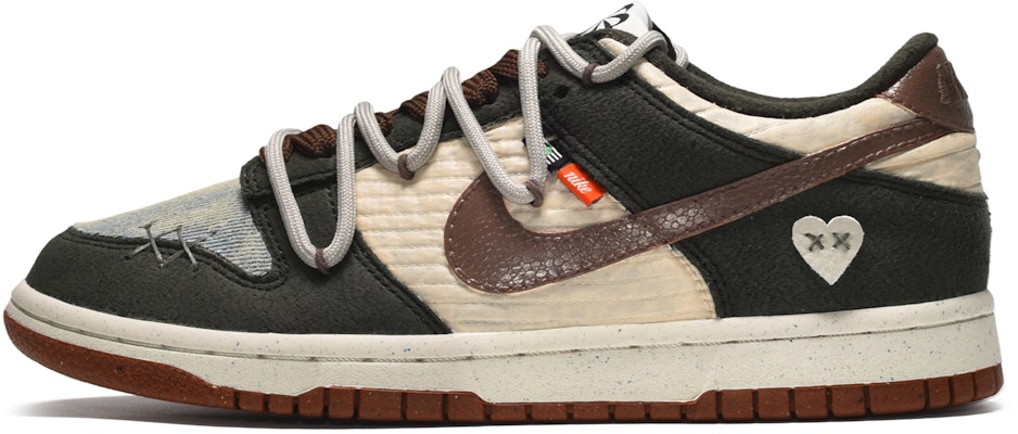 【客製化球鞋】Nike Dunk Low CUS ID 牛仔縫線 愛心 低筒 板鞋 男款 白棕 Buy 【客製化球鞋】Nike Dunk Low CUS ID 牛仔縫線 愛心 低筒 板鞋 男款 白棕