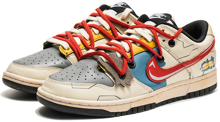 Nike Dunk Low Gundam personalizadas rojo, blanco y azul DD1391-100(TeamB-战损高达) Lookbook Nike Dunk Low Gundam personalizadas rojo, blanco y azul DD1391-100(TeamB-战损高达)