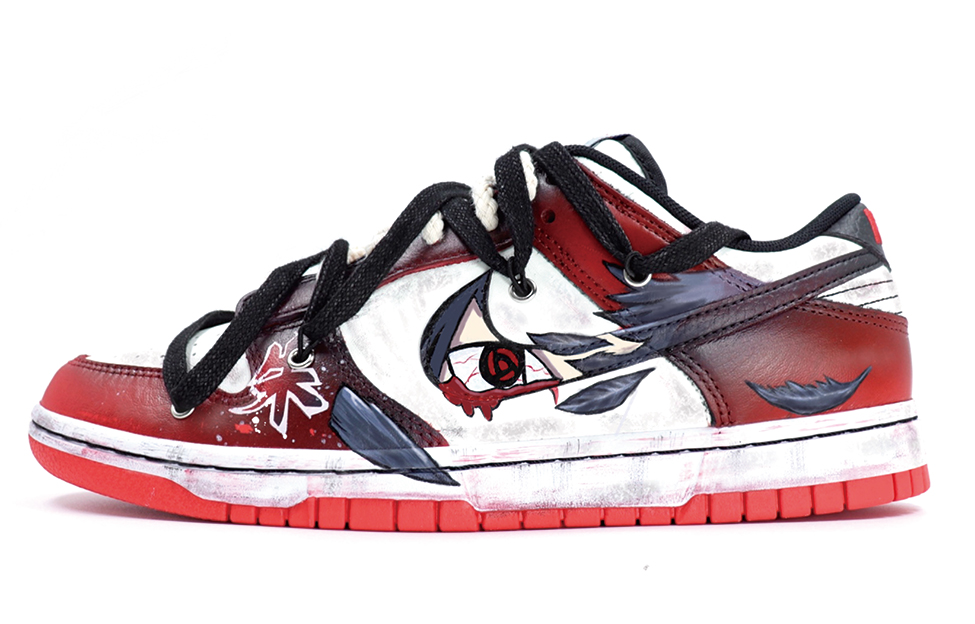 [Custom Shoes] Nike Dunk Low EMB 'Black Red Future Ninja'