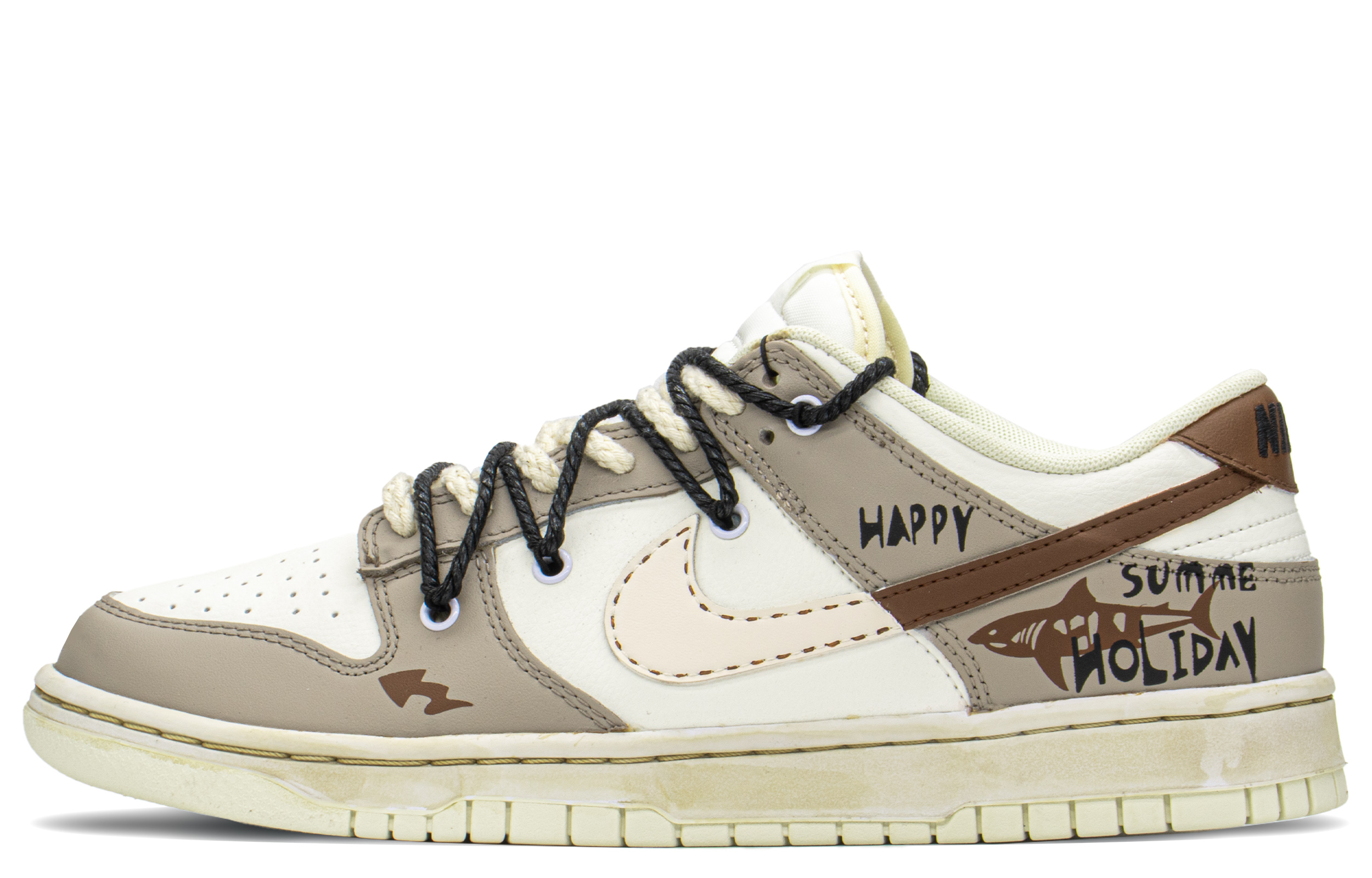 Buy カスタム ダンク ロー カーキ白 "シャークホリデー" DJ6188-100(TeamA-DK快乐假期男S-BOX)