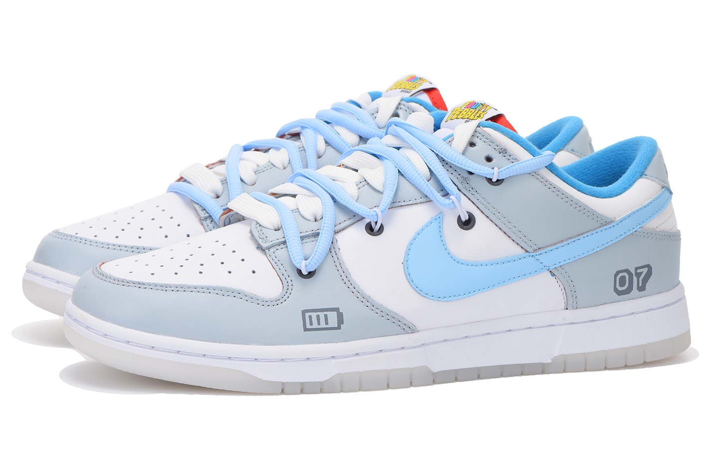 [Custom Shoes] Nike Dunk Low QS 'Fruity Pebbles Grey-White-Blue' 圖 3
