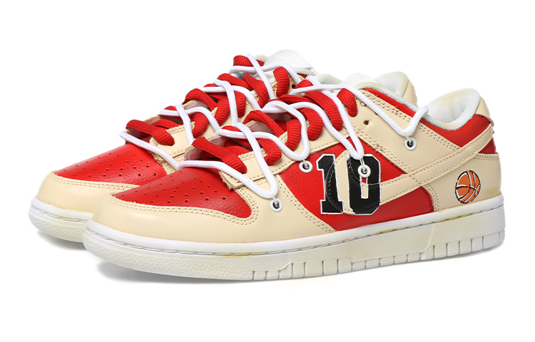 Lookbook [Sneaker Kustom] Nike Dunk Low Merah Kuning 'Slam Dunk Tali Deconstructed Vintage' DH9765-100(Team拾玖-女款做旧篮球S-BOX)