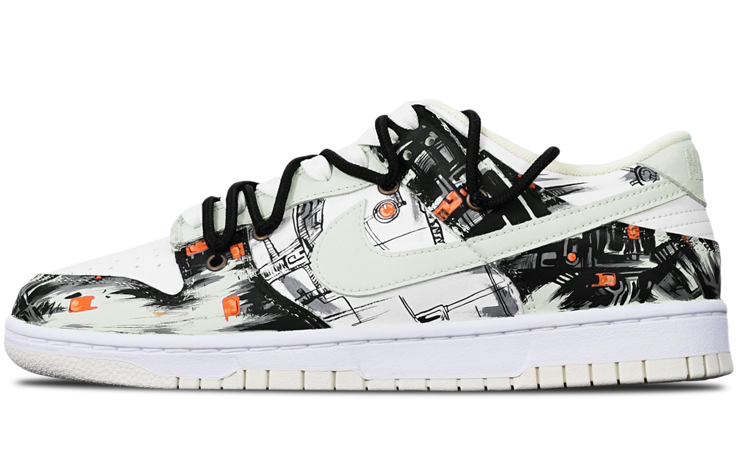 Buy Nike Dunk Low レトロ "AIサイバー落書き" (カスタム) DJ6188-100(TeamT-赛博涂鸦米白黑S-BOX)