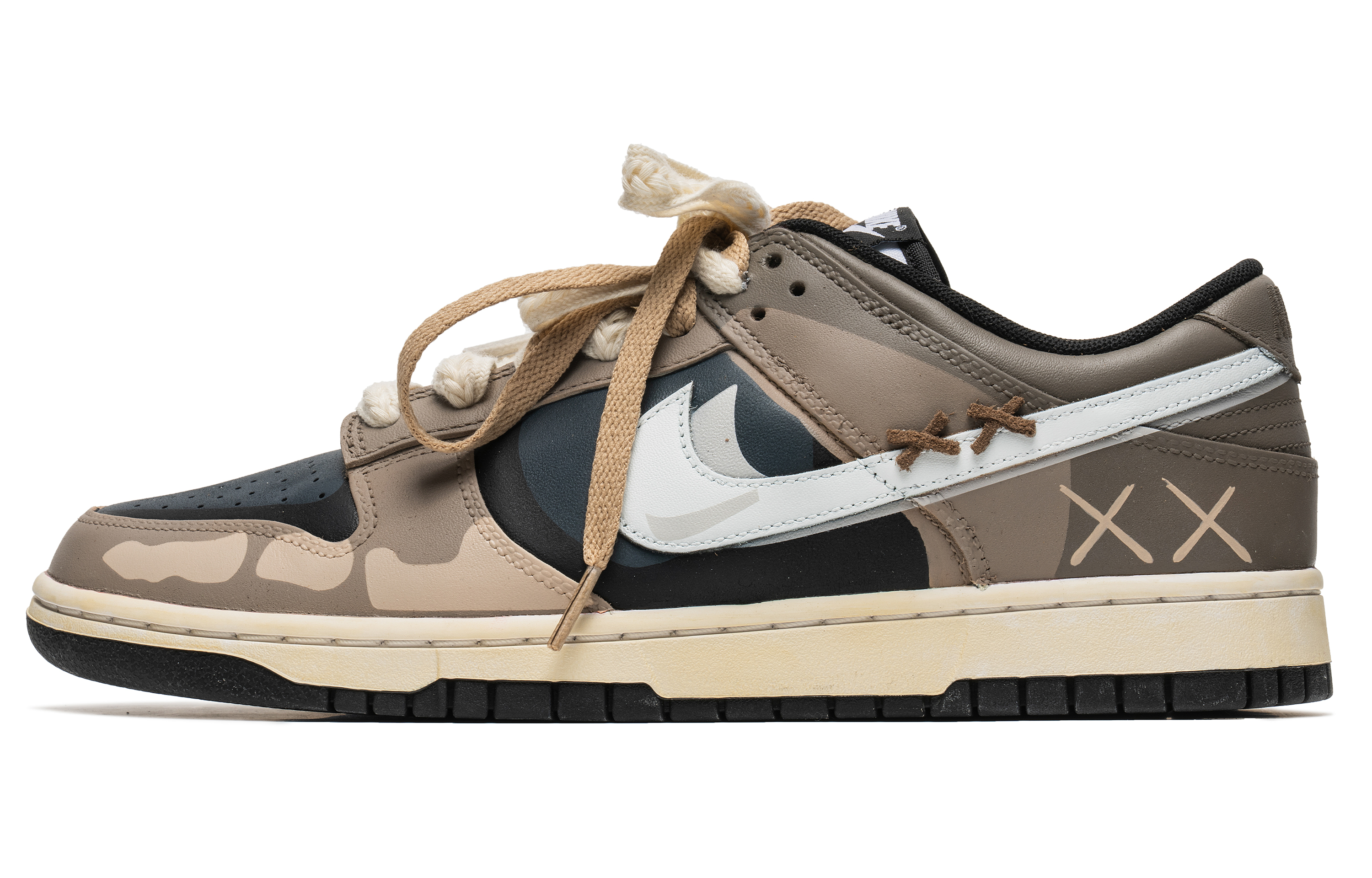 Buy [Sepatu Custom] Nike Dunk Low Retro 'Ancient Ruins Mocha Double Hook' DD1391-100(TeamB-远古遗迹黑棕)