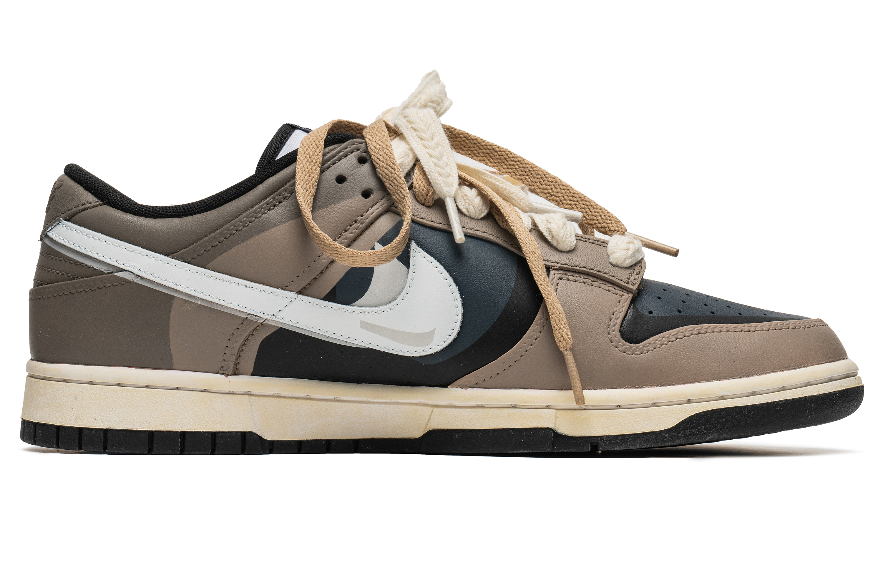 Order [Sepatu Custom] Nike Dunk Low Retro 'Ancient Ruins Mocha Double Hook' DD1391-100(TeamB-远古遗迹黑棕)