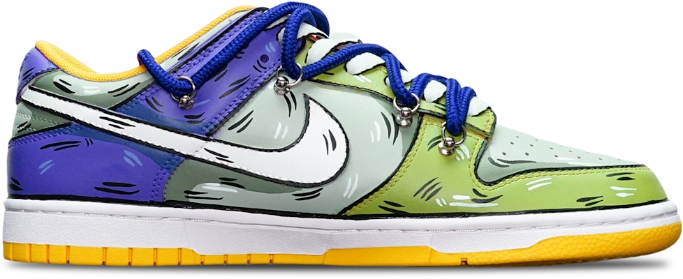 【客製球鞋】 Nike Dunk Low Retro 二次元拼色 鯊魚鉤 解構雙鞋帶 限量鞋盒 低筒 輪滑鞋 男款 綠灰藍 Order 【客製球鞋】 Nike Dunk Low Retro 二次元拼色 鯊魚鉤 解構雙鞋帶 限量鞋盒 低筒 輪滑鞋 男款 綠灰藍