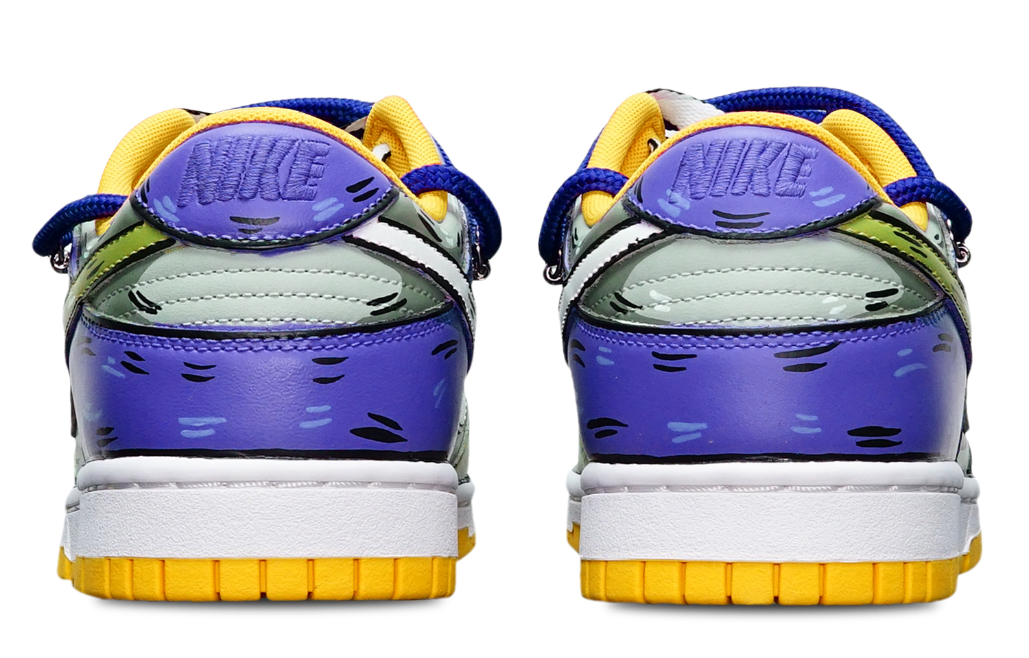 Shop [Kasuka Kasut] Nike Dunk Low Retro 'Inspirasi Anime Hijau Kelabu Biru' DD1391-702(TeamT-鲨鱼绿灰蓝S-BOX)