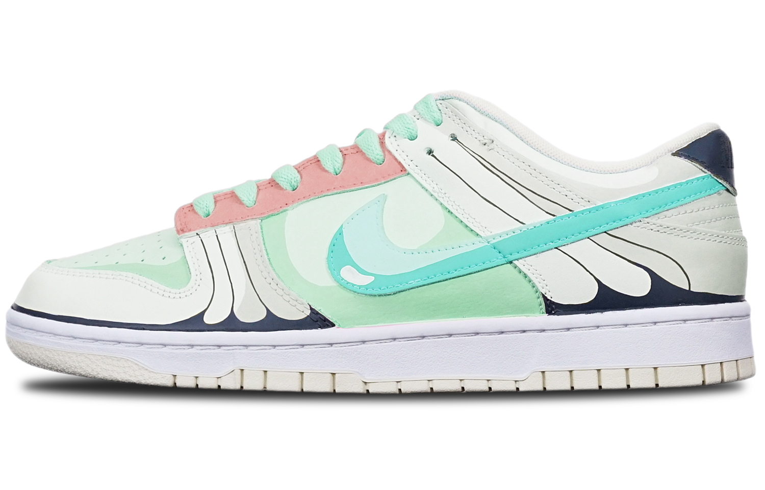 Buy [Sneakers Kustom] Nike Dunk Low Retro 'Anime Butterfree Hijau Merah Abu' DJ6188-100(TeamT-巴大蝶绿红灰S-BOX)