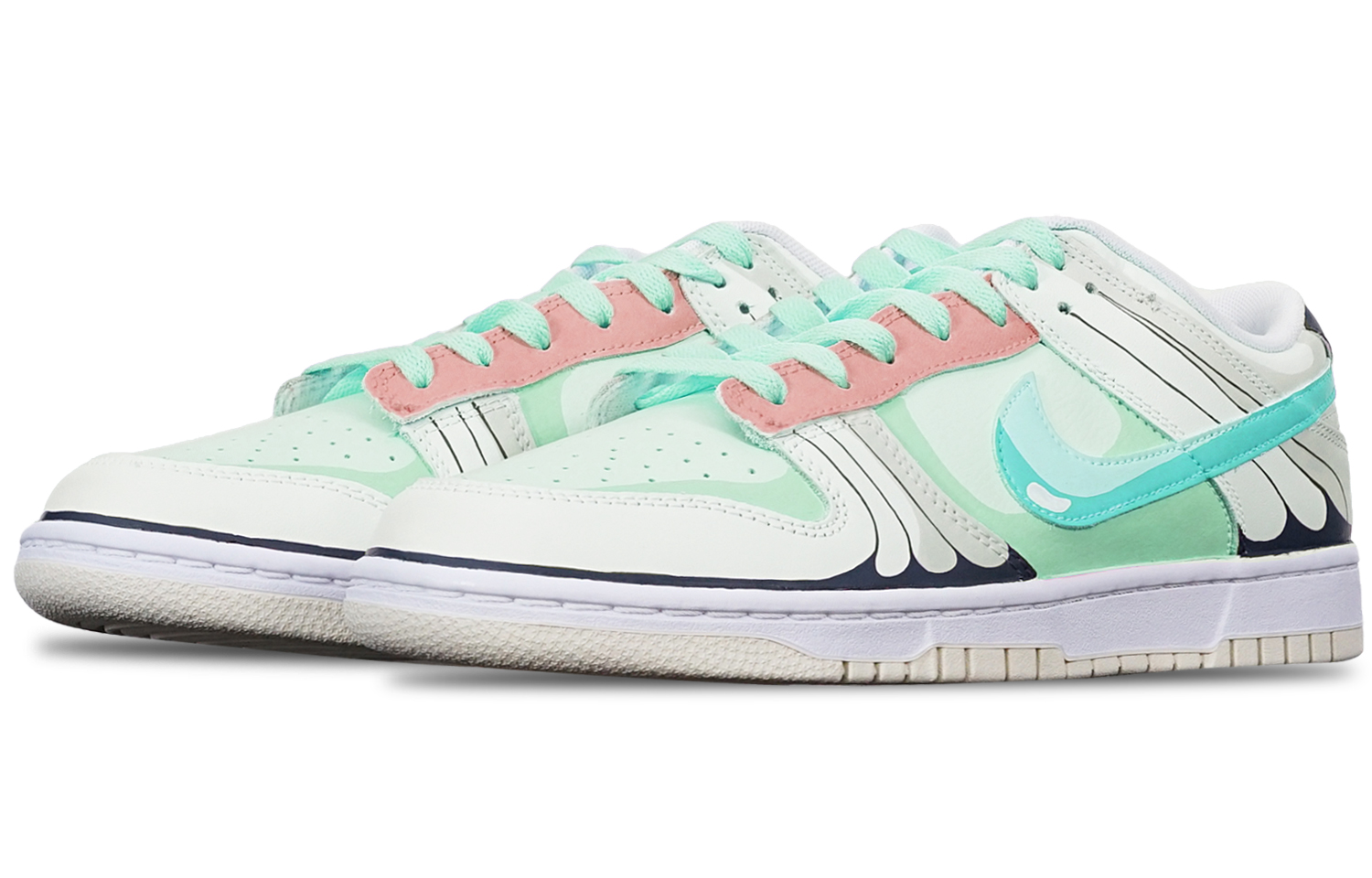 Lookbook [Sneakers Kustom] Nike Dunk Low Retro 'Anime Butterfree Hijau Merah Abu' DJ6188-100(TeamT-巴大蝶绿红灰S-BOX)