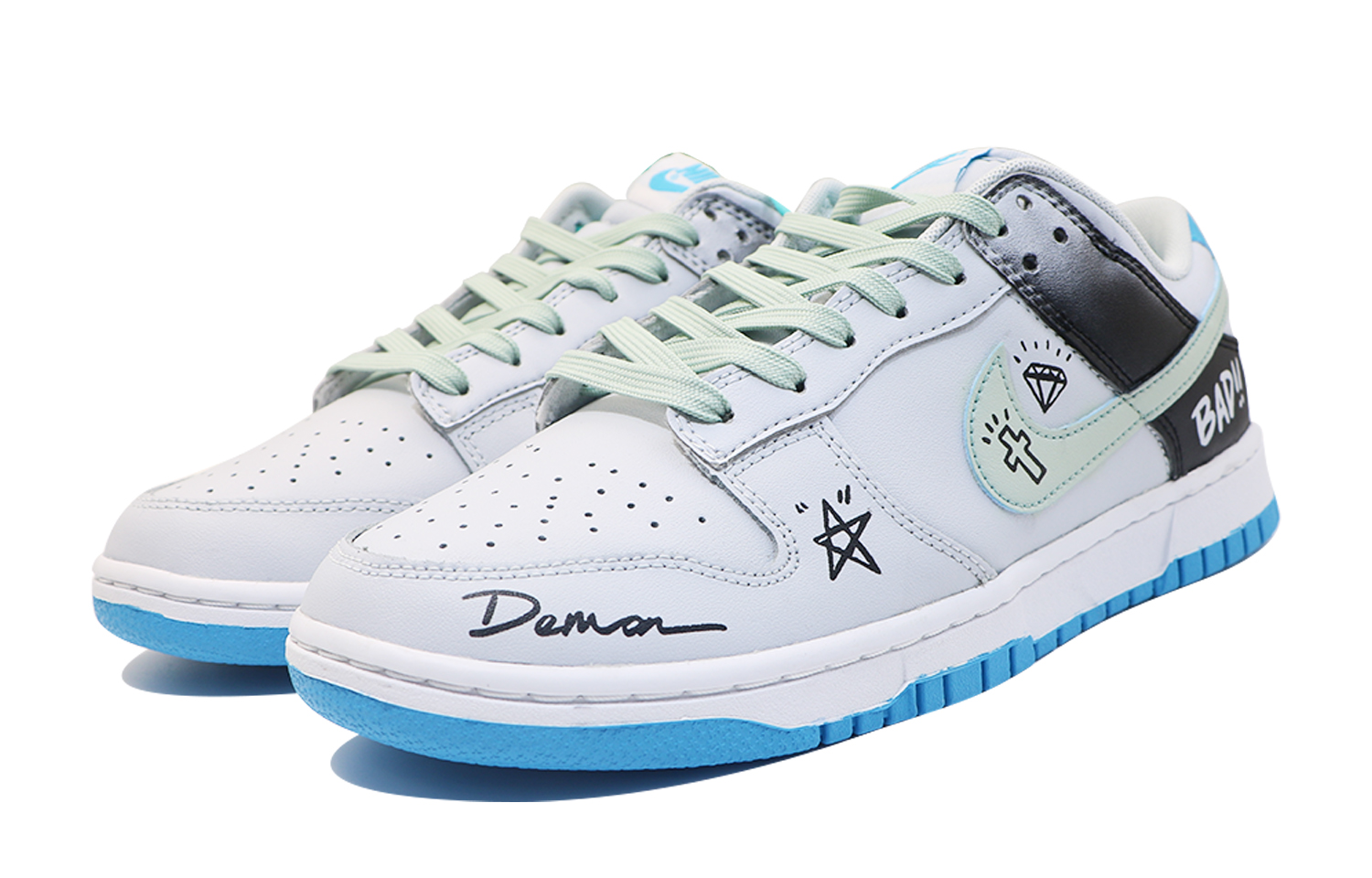 Lookbook [Kasut Custom] Nike Dunk Low Retro 'Diary Graffiti Cross Idea Tidak Baik' DV0831-001(Team48-坏想法日记)