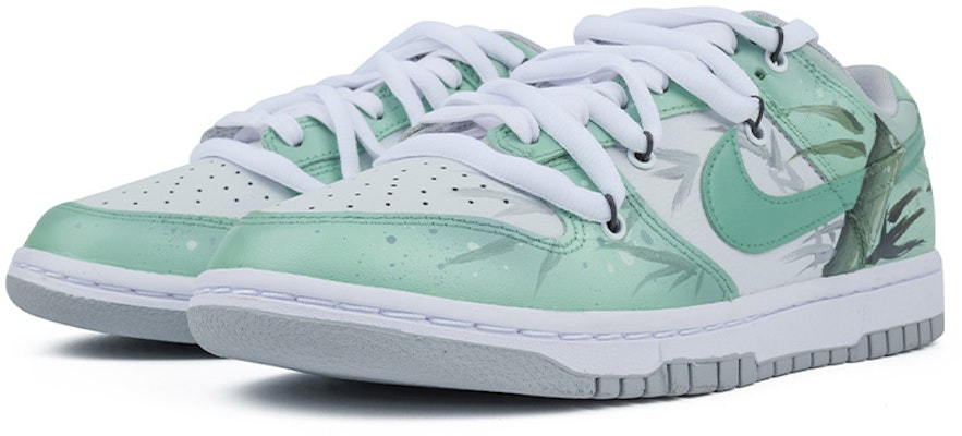 【客製化球鞋】 Nike Dunk Low Retro 潮男節主題 竹 低筒 板鞋 男款 綠灰 Lookbook 【客製化球鞋】 Nike Dunk Low Retro 潮男節主題 竹 低筒 板鞋 男款 綠灰