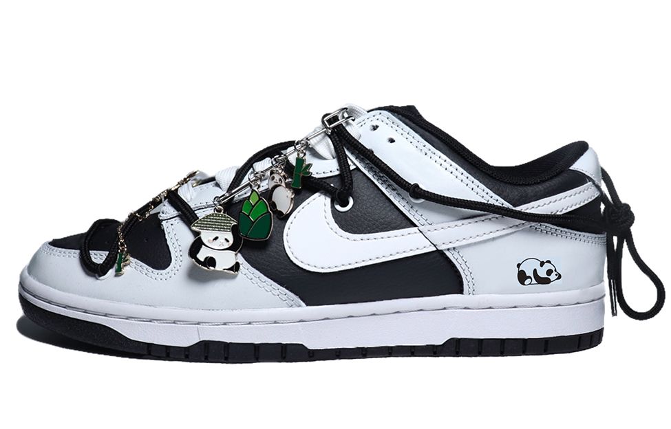 Buy [Zapatos Personalizados] Nike Dunk Low Retro 'Tinta de Bambú' DJ6188-002(team25-竹林熊猫)