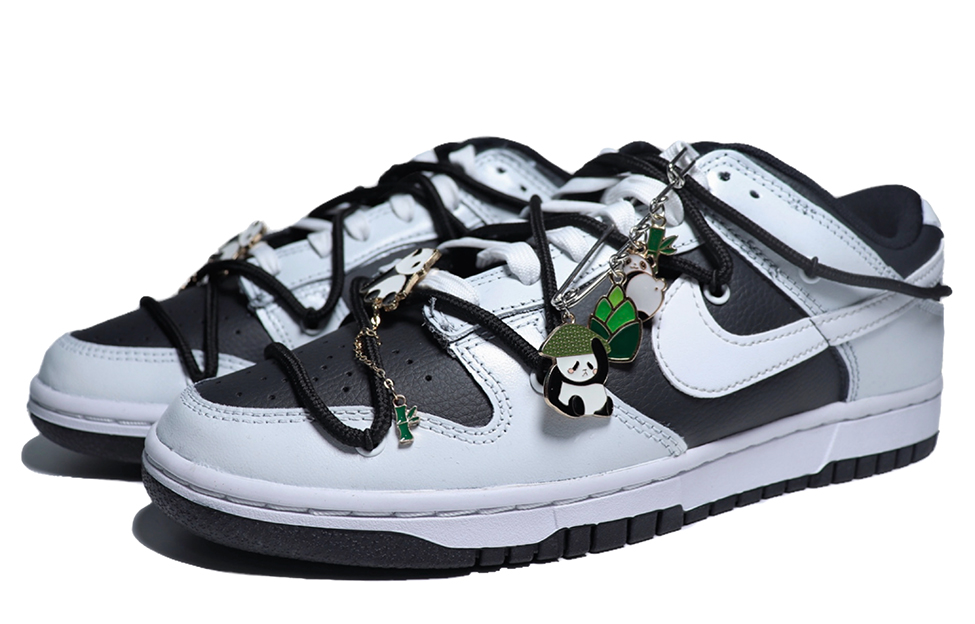 Lookbook [Zapatos Personalizados] Nike Dunk Low Retro 'Tinta de Bambú' DJ6188-002(team25-竹林熊猫)