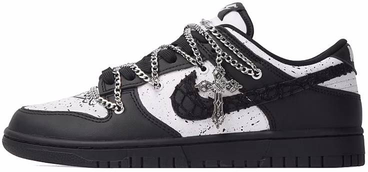 custom-shoes-nike-dunk-low-retro-baroque-gothic-cross-black-white