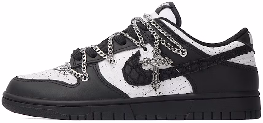 【自訂球鞋】 Nike Dunk Low Retro 巴洛克 哥德十字架 幽暗 玄奧 復古 揮灑 低筒 板鞋 男款 黑白 Buy 【自訂球鞋】 Nike Dunk Low Retro 巴洛克 哥德十字架 幽暗 玄奧 復古 揮灑 低筒 板鞋 男款 黑白