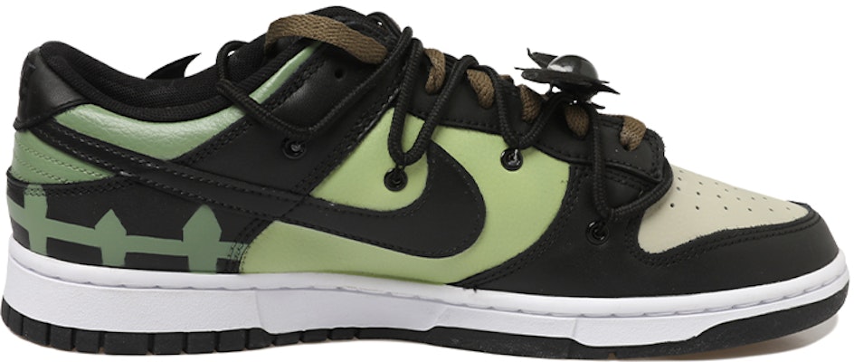 【定制球鞋】Nike Dunk Low Retro 蝙蝠 暗黑 眼睛 樹枝 城堡 解構風 低幫 板鞋 男款 黑綠 Lookbook 【定制球鞋】Nike Dunk Low Retro 蝙蝠 暗黑 眼睛 樹枝 城堡 解構風 低幫 板鞋 男款 黑綠