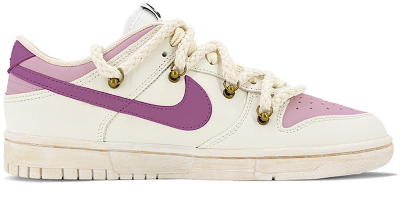 【客製化球鞋】Nike Dunk Low Retro 浸染 解构鞋带 舊化 vibe風 高街 低筒 板鞋 男款 米黃紫 Order 【客製化球鞋】Nike Dunk Low Retro 浸染 解构鞋带 舊化 vibe風 高街 低筒 板鞋 男款 米黃紫