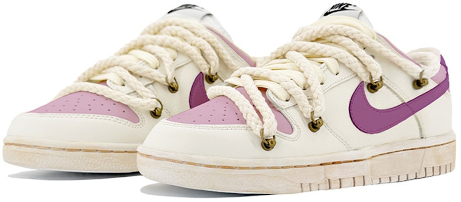 【客製化球鞋】Nike Dunk Low Retro 浸染 解构鞋带 舊化 vibe風 高街 低筒 板鞋 男款 米黃紫 Lookbook 【客製化球鞋】Nike Dunk Low Retro 浸染 解构鞋带 舊化 vibe風 高街 低筒 板鞋 男款 米黃紫