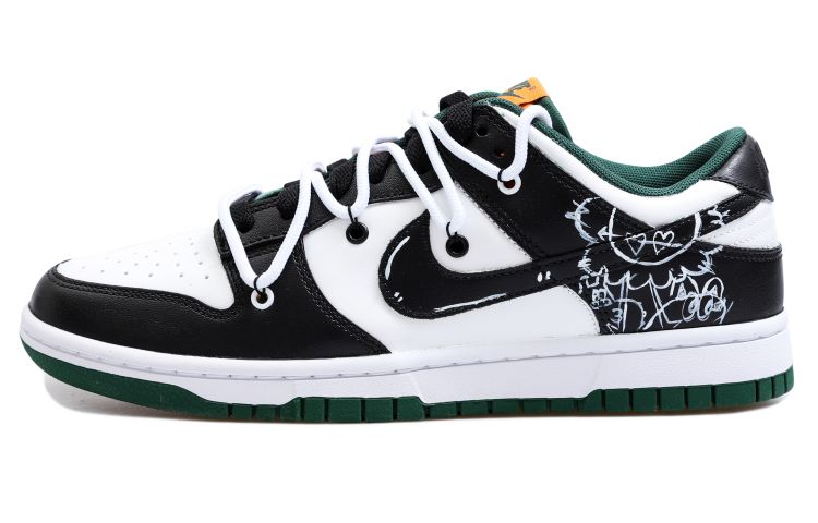 Buy 나이키 덩크 로우 레트로 '블랙&화이트 낙서' (Nike Dunk Low Retro 'Black&White Nakseo') DD1391-300(Team拾玖-爱心涂鸦男S-BOX)