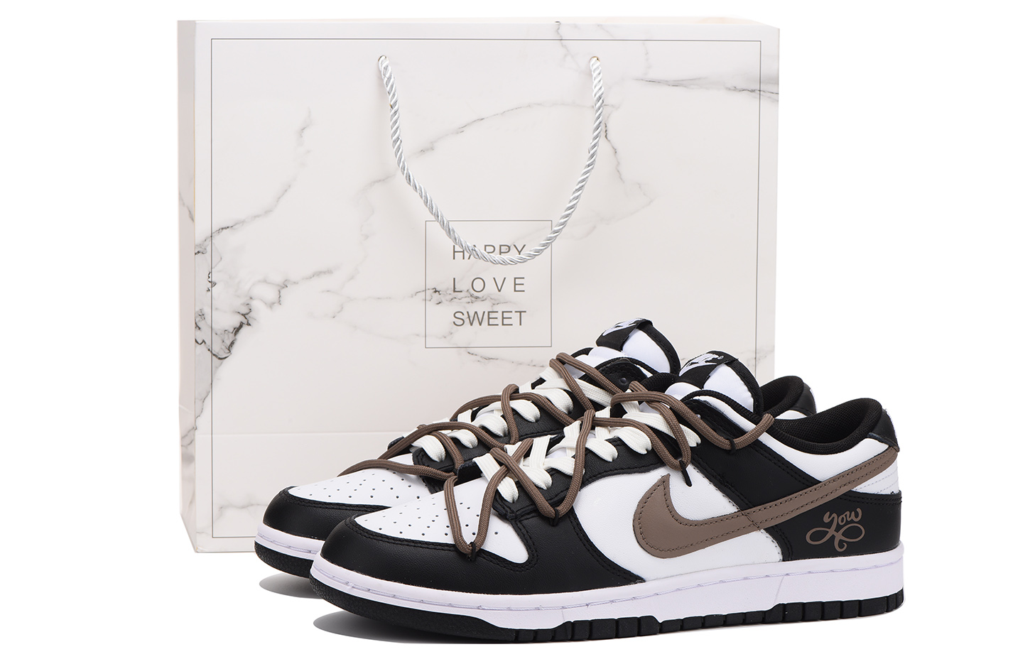 Buy [Sepatu Kustom] Nike Dunk Low Retro 'Hitam Coklat' DD1391-100(Team拾伍-男款黑棕SBOX)