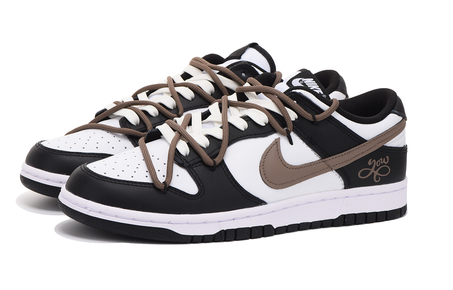 Shop [Sepatu Kustom] Nike Dunk Low Retro 'Hitam Coklat' DD1391-100(Team拾伍-男款黑棕SBOX)