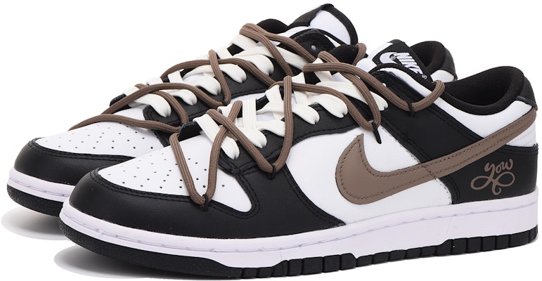【定制球鞋】Nike Dunk Low Retro 字母 解構 高街 低筒 板鞋 男款 黑棕 Shop 【定制球鞋】Nike Dunk Low Retro 字母 解構 高街 低筒 板鞋 男款 黑棕